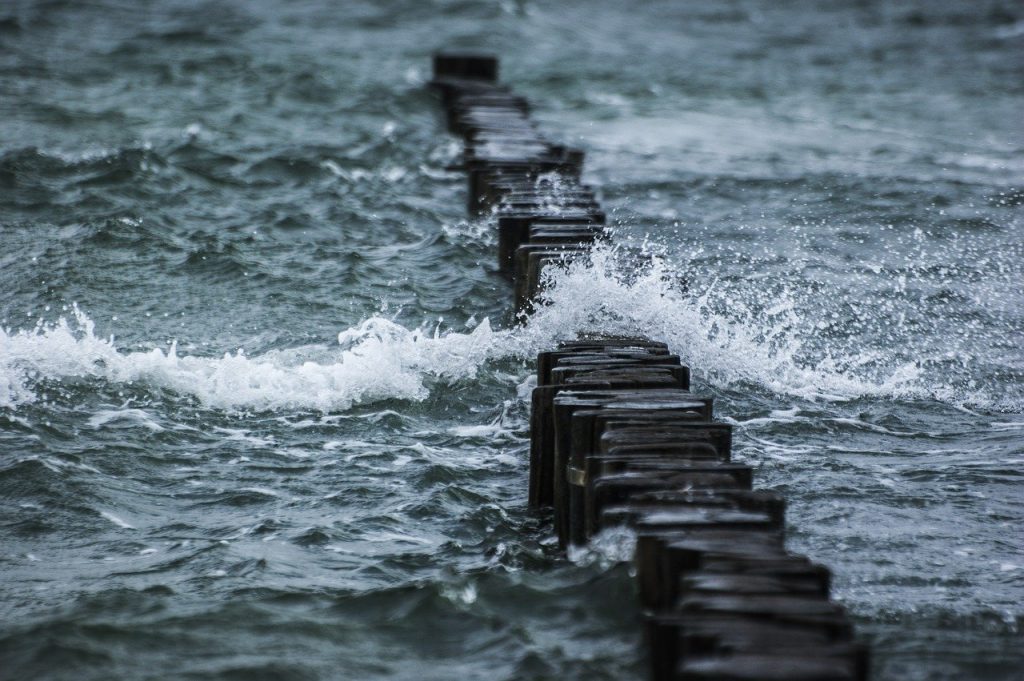 sea, waves, groynes